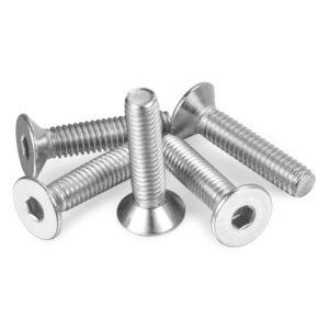 1/4-20 x 1" Flat Head Socket Cap Screws 304 Stainless Steel Bright Finish Full Thread Hex Socket Countersunk Bolts 30pcs