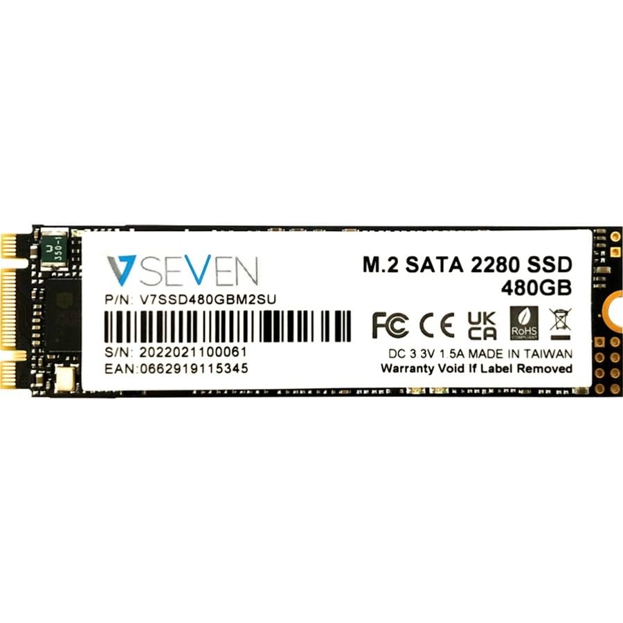 V7 V7SSD480GBM2SU 480 GB Solid State Drive - M.2 Internal - SATA (SATA/600) - TAA Compliant