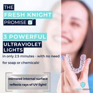 FRESH KNIGHT UV Retainer Case | UVC Retainer Cleaner, Disinfects Cleans and Removes Odors, Mouth Guard Case, compatible for Invisalign Case, Retainer Cases | Fresh Case