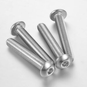 M8-1.25 × 20MM Button Head Socket Cap Bolts Screws 304 Stainless Steel 18-8 Allen Hex Drive, Full Coarse Thread, 25PCS