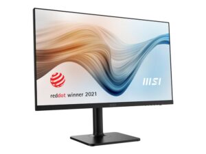 msi modern md272p, 27" monitor, 1920 x 1080 (fhd), ips, 75hz, tuv certified eyesight protection, 5ms, hdmi, displayport, usb c, tilt, swivel, height adjustable, pivot,black