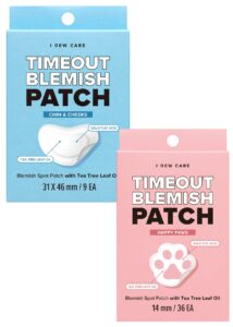 i dew care hydrocolloid acne pimple patch - timeout blemish chin & chicks + timeout blemish happy paws bundle