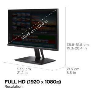 ViewSonic VP2456 24 Inch 1080p IPS Monitor with Ultra-Thin Bezels, Pantone Validated, HDMI, DisplayPort and 60W USB C