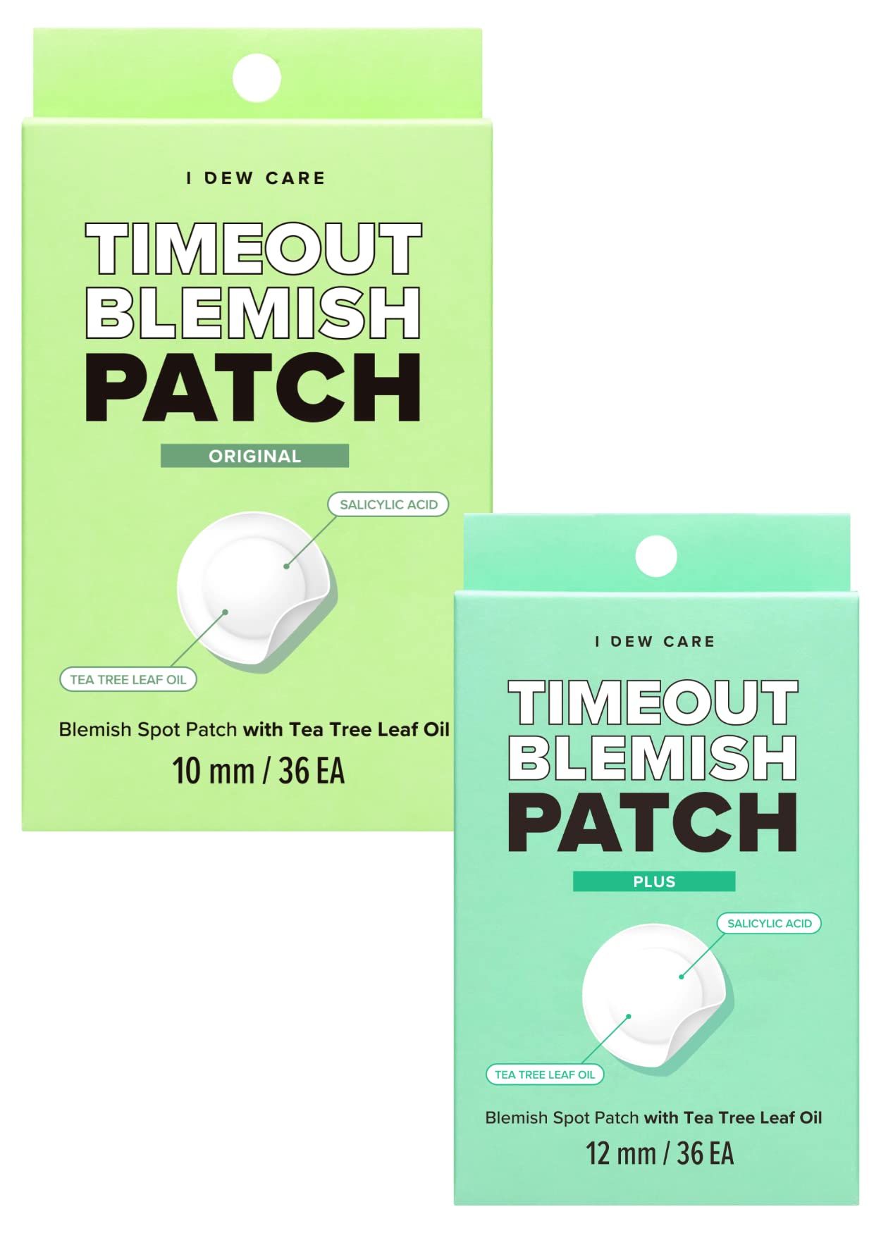 I DEW CARE Hydrocolloid Acne Pimple Patch - Timeout Blemish Original + Timeout Blemish Plus Bundle