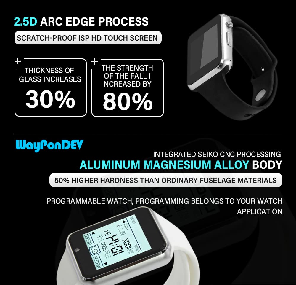 WayPonDEV T-Watch 2020 V3 ESP32-Based Programmable Watch, ESP-IDF or MicroPython(Silver)