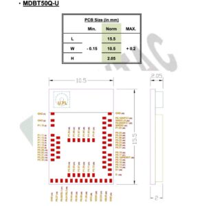 MDBT50Q-U512K Nordic nRF52833 Solution u.FL Connector 42 GPIO Bluetooth Module BT5.2 FCC IC CE Telec KC SRRC (1pc Pak)