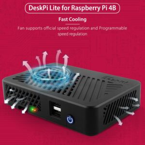 GeeekPi Starter Kit for Raspberry Pi 4 8GB - 64GB Edition, DeskPi Lite Case with Power Button/Heatsink with PWM Fan, QC3.0 Power Supply, HDMI Cable, Card Reader (8GB RAM)