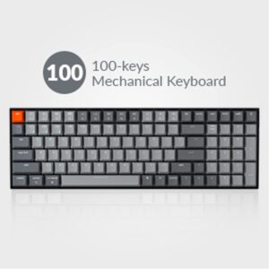 Keychron K4 96% Layout Bluetooth Wireless Mechanical Keyboard, 100 Keys/USB C/White LED Backlit/Gateron G Pro Red Switch/N-Key Rollover, Gaming Keyboard for Mac Windows, Version 2