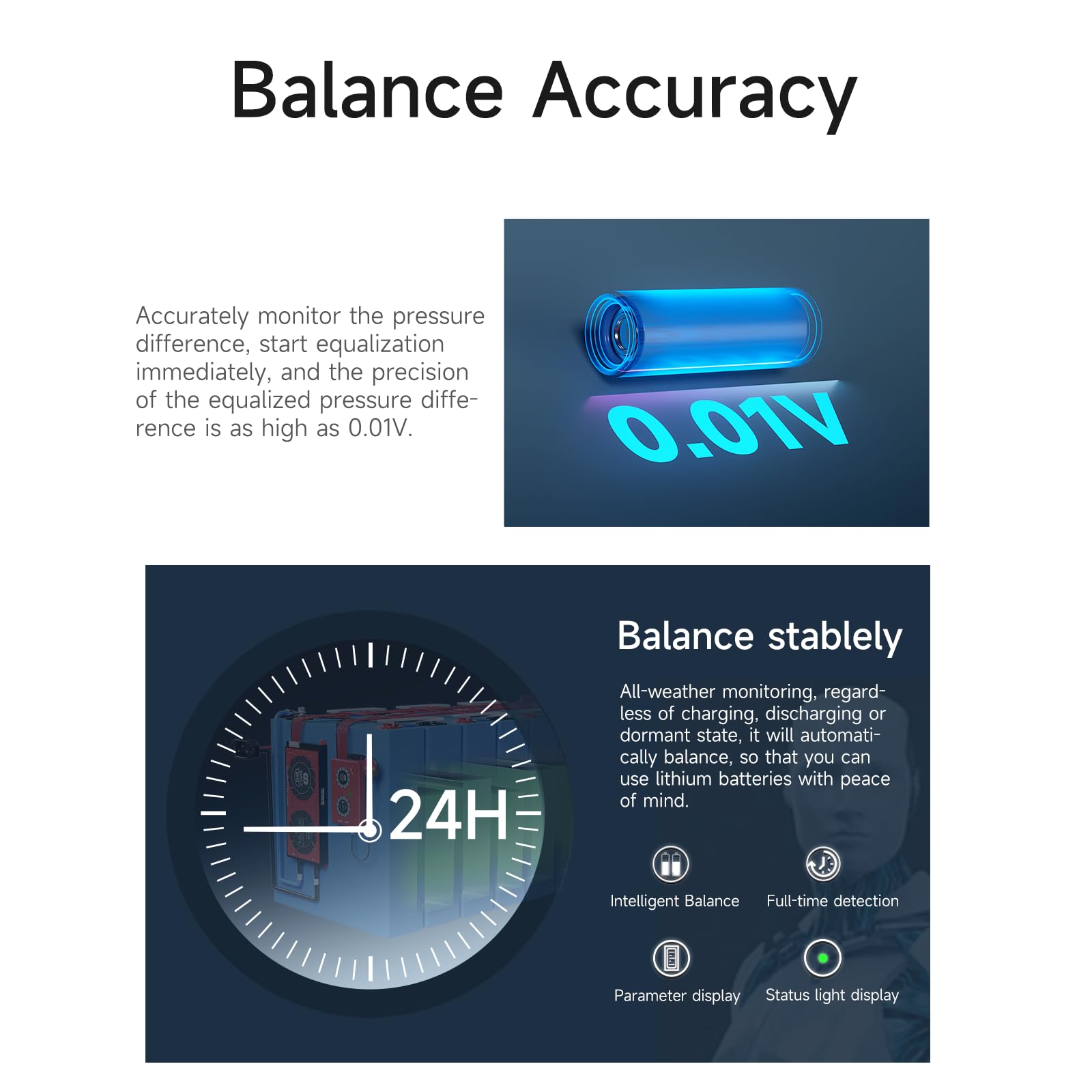 Daly Battery Equalizer 4S 1A with Bluetooth App and Wire Leads and Compatible Active Balancer for Lithium Battery Rated 3.7V 3.2V 2.2V