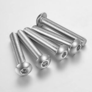 M8-1.25 × 20MM Button Head Socket Cap Bolts Screws 304 Stainless Steel 18-8 Allen Hex Drive, Full Coarse Thread, 25PCS