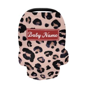 personalized baby car seat cover custom name nursing cover leopard breastfeeding scarf newborn essentials for baby boy