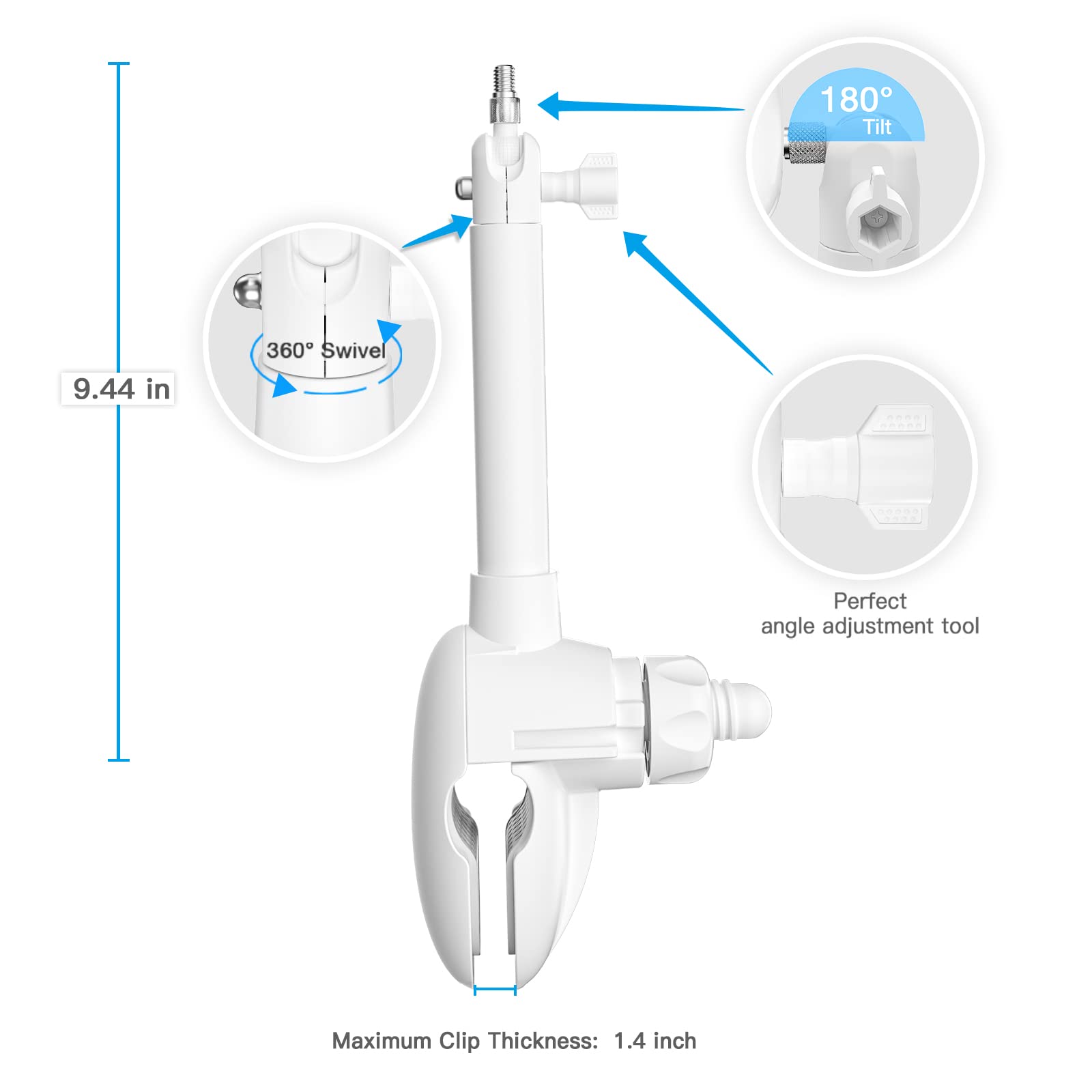 OkeMeeo Adjustable Baby Monitor Crib Mount for eufy Spaceview Baby Monitor E110, Spaceview Pro Baby Monitor E210, Spaceview S, Baby Monitor 2 and Vtech VM901