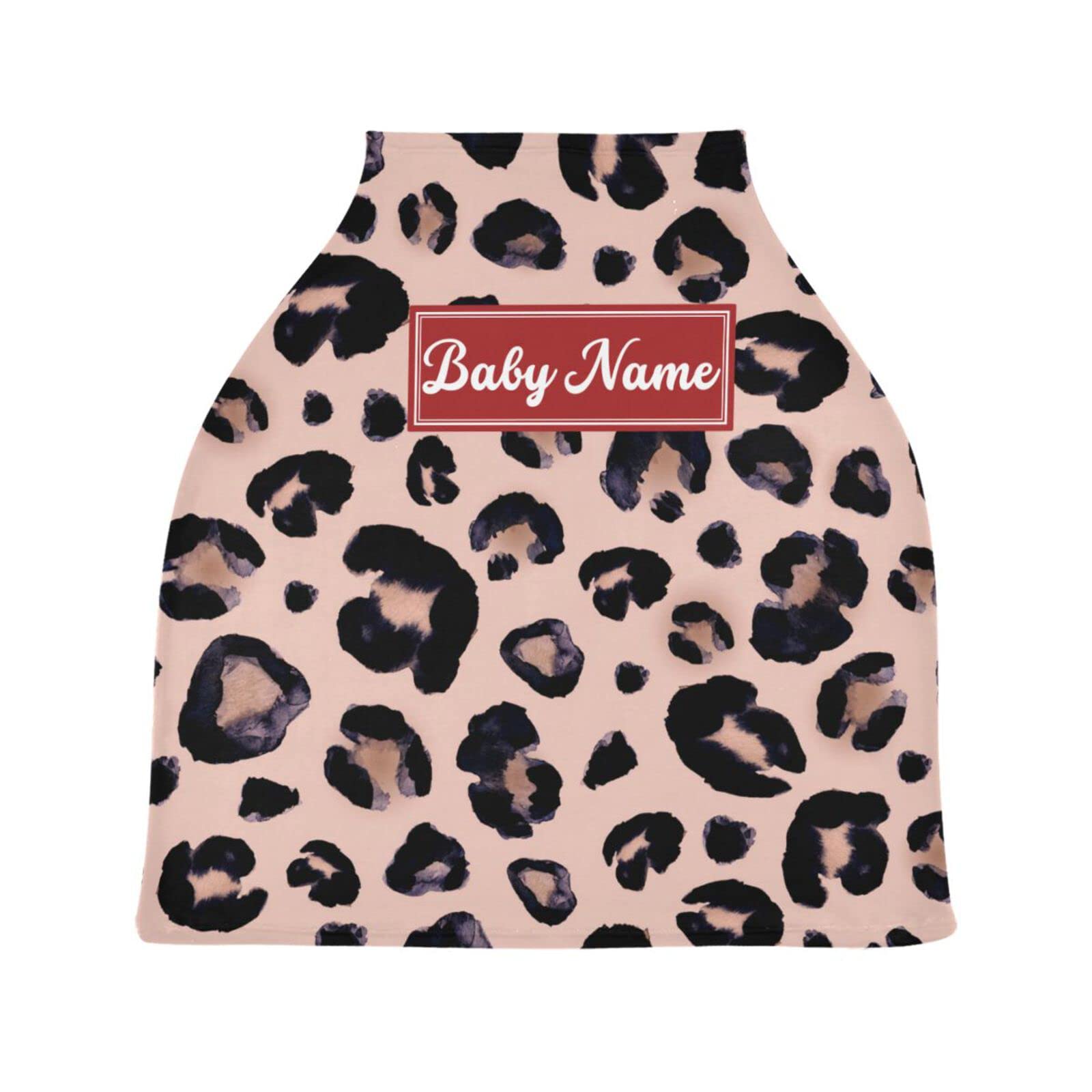 Personalized Baby Car Seat Cover Custom Name Nursing Cover Leopard Breastfeeding Scarf Newborn Essentials for Baby Boy