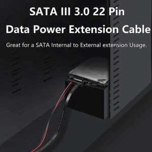 XMSJSIY Slimline Sata 13 Pin Male to 22 Pin Sata Female Cable Adapter,Slimline Serial ATA 7+6 Pin to SATA 7+15 Pin Extension Connector for 2.5” HDD,SSD and Laptop CD-ROM - 2PCS 30cm…