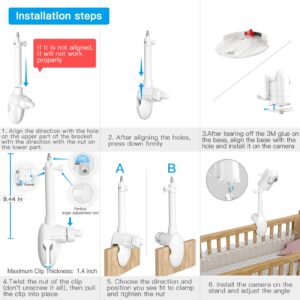 OkeMeeo Flexible Crib Mount for Infant Optics DXR-8 and Optics DXR-8 PRO Baby Monitor