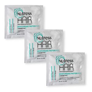 nutress hair conditioner- moisturizing protein pack treatment for damaged hair, 1 oz (pack of 3)