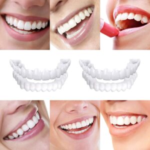 CHJC 2022 New Snap-On Dentures, Veneers Snap in Teeth, Snap in Teeth for Men and Women, Fix Confident Smile, White (CREAM)