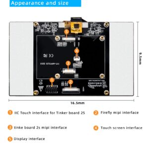 youyeetoo 7inch MIPI LCD Touch Screen 1024x600 5 Point Capacitive 75Hz Support Tinker Board 2S, Firefly ITX-RK3568J/ROC-RK3568-PC/ROC-RK3588S-PC/ITX-3588J