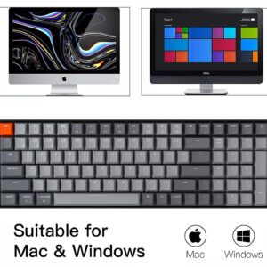 Keychron K4 96% Layout Bluetooth Wireless Mechanical Keyboard, 100 Keys/USB C/White LED Backlit/Gateron G Pro Red Switch/N-Key Rollover, Gaming Keyboard for Mac Windows, Version 2