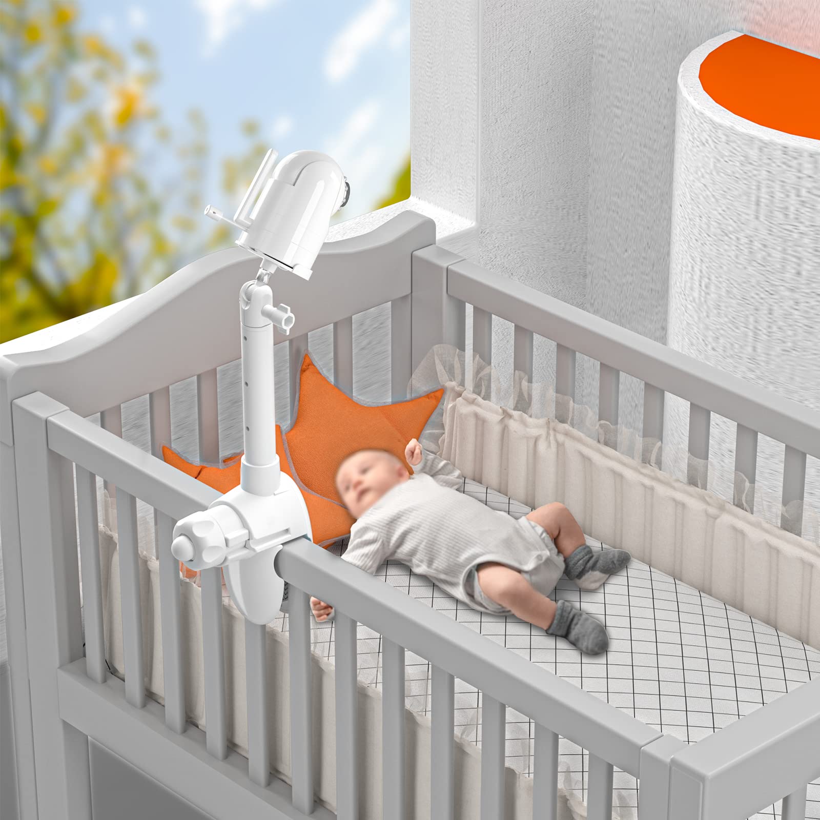 OkeMeeo Flexible Crib Mount for Infant Optics DXR-8 and Optics DXR-8 PRO Baby Monitor