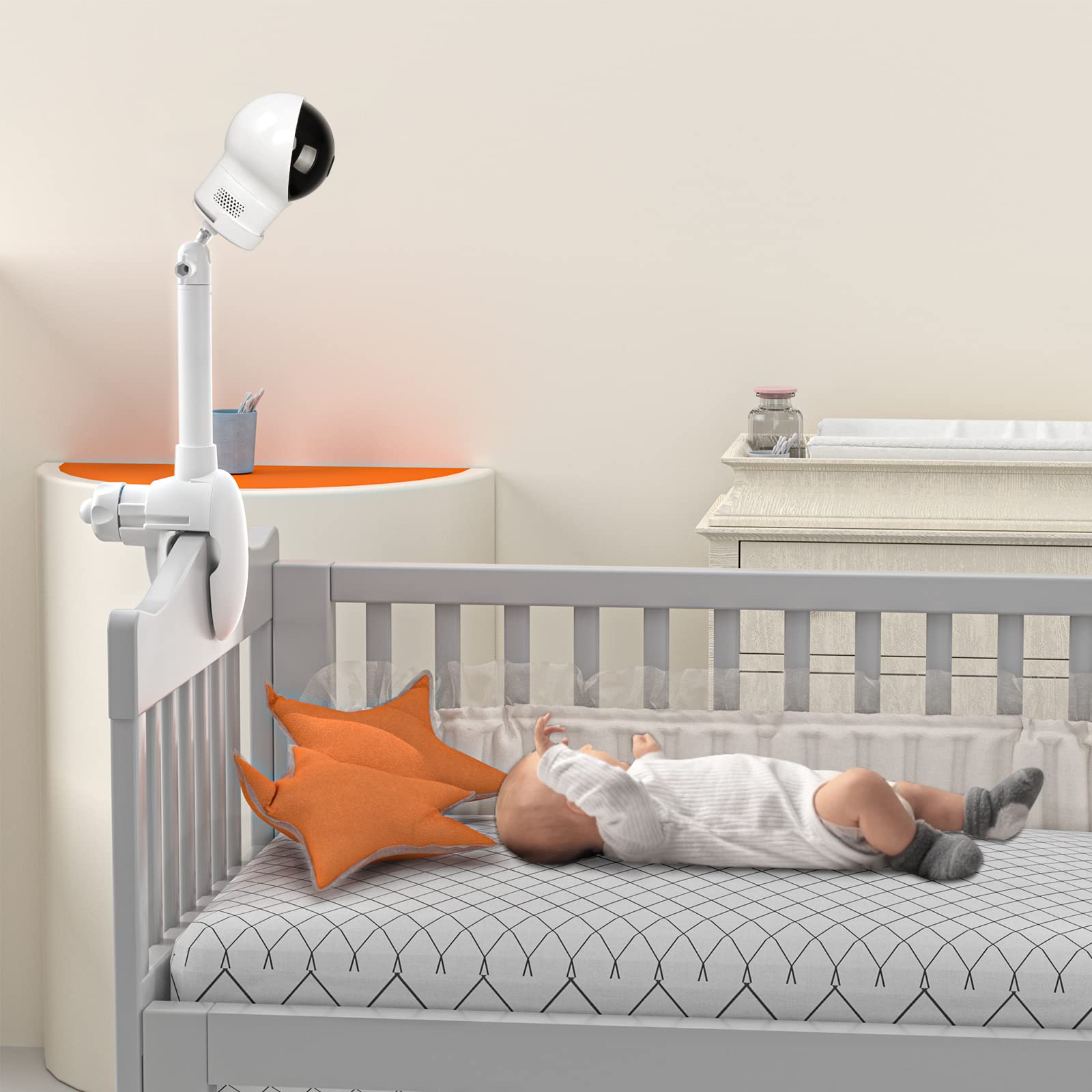 OkeMeeo Adjustable Baby Monitor Crib Mount for eufy Spaceview Baby Monitor E110, Spaceview Pro Baby Monitor E210, Spaceview S, Baby Monitor 2 and Vtech VM901