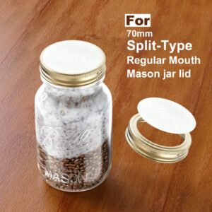 Synthetic Filter Paper Sticker 65 mm 0.3 μm PTFE Filter Disc Strong Adhesive Patch for Regular Mouth Mason Jar Lid Mushroom Cultivation (18pcs)