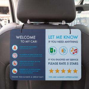 nivrana rideshare car sign 2-pack — better customer relations, higher ratings and more tips with a large universal sign, accessory for uber drivers, for lyft drivers, rideshare drivers