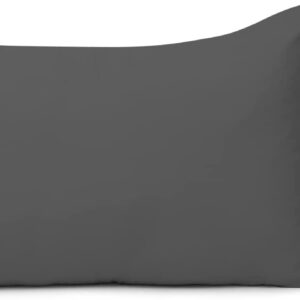 Youth Pillowcase 16" x 22" Size Pack of 2 Pieces Kids Travel Pillow Cover Envelope Closure 400 Thread Count 100% Egyptian Cotton & Hypoallergenic Fits Pillows Sized 12x16, 13x18 or 14x19 Dark Grey