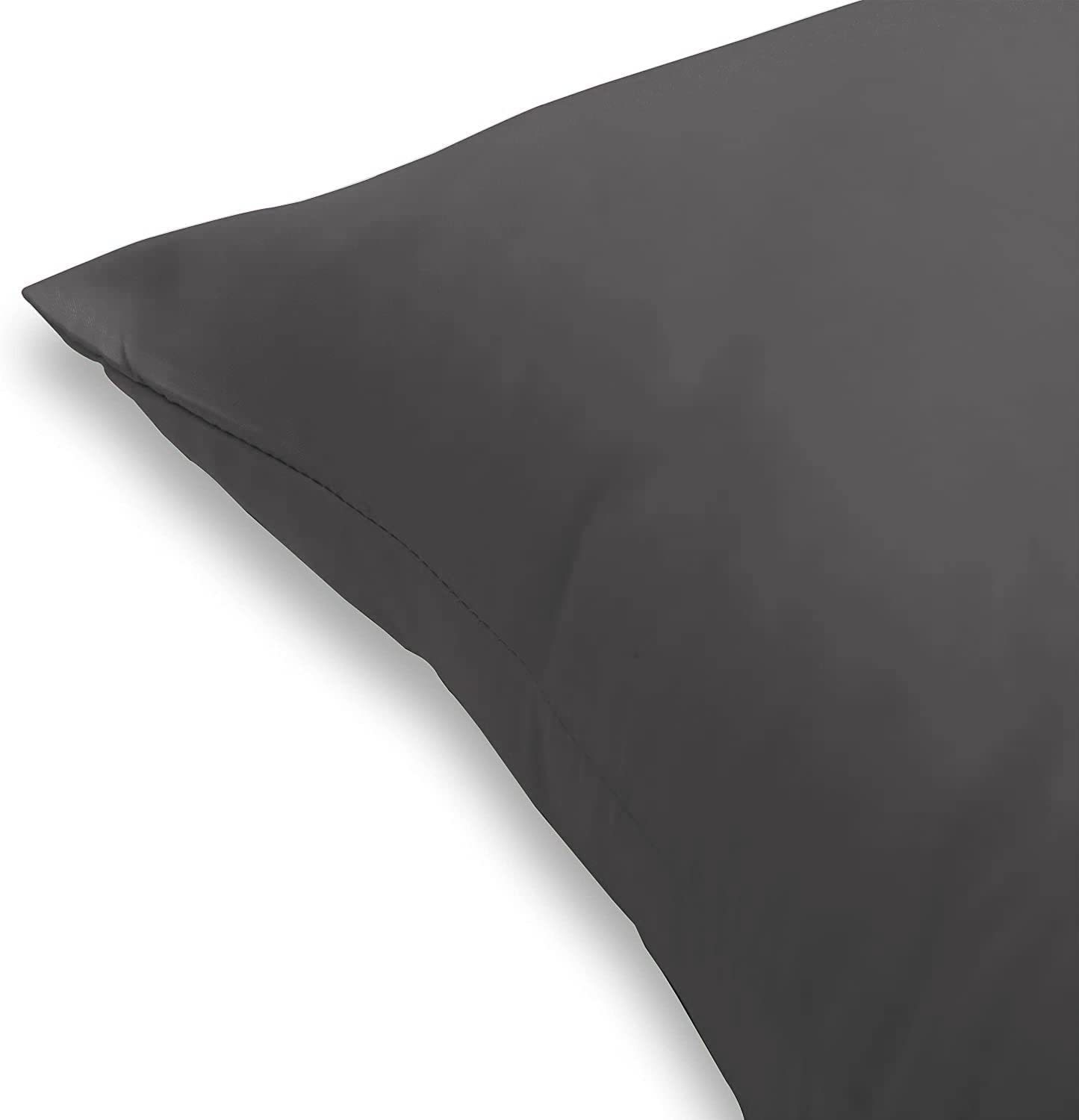 Youth Pillowcase 16" x 22" Size Pack of 2 Pieces Kids Travel Pillow Cover Envelope Closure 400 Thread Count 100% Egyptian Cotton & Hypoallergenic Fits Pillows Sized 12x16, 13x18 or 14x19 Dark Grey