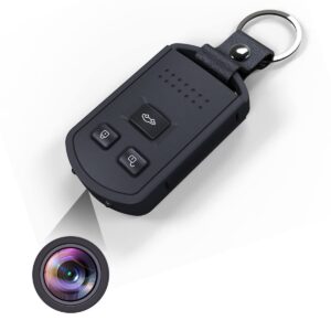 Jigayao 1080p Car Key Mini Security Hidden Spy Camera for Video and Photos,Motion Detection Night Vision Keychain Spy Camera Sport Mini Camcorder-No Audio