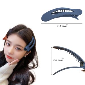 7PCS Large Flat Claw Clips for Thick Hair, Matte Flat Lay Claw Clips Without Pain, Strong Hold Side Slide Duckbill Alligator Hair Clips, Fashion Hair Styling Accessories for Women Girls