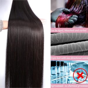 SUIFENGWU 10A Human Hair Bundles 16 18 20 Inch Straight Bundles Human Hair 100% Unprocessed Brazilian Virgin Weave 3 Bundles Double Weft Raw Remy Hair Bundles Deals