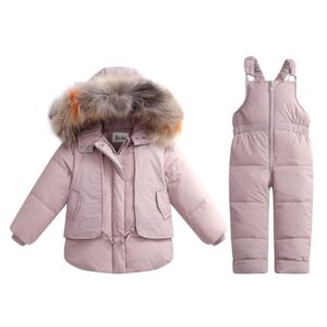 tumaron toddler girls snowsuit snow pant and jacket bib winter baby clothes kids coat 2t