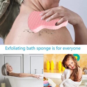 3Pcs Magic Exfoliating Bath Sponge,3D Super Soft Exfoliating Bath Sponge, Skin Friendly and Reusable for Adults Children and Pregnant Women. (Pink+Blue+Gray)