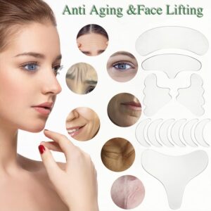 YISHIQI Patches for Reducing Wrinkles Set of 11 Pcs Facial Wrinkle Remover Strips, Anti Wrinkle Patches For Forehead Eye Neck Chest And SIlicone pad remove face Wrinkles Treatment Anti-Ageing Pad