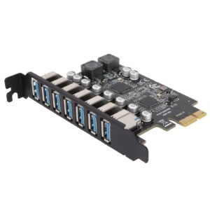 PCIE to USB 7 Port Expansion Card, PCI Express USB Add in Card, Internal USB 7 Port Front Expansion Card for XP 7 8 10 11 Linux