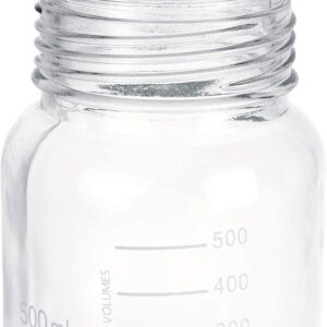 Basstein Lab Media Storage Reagent Wide Mouth Bottles Graduated GL80 Screw Cap Leakproof Multi-Purpose for Scientific | pack of 6 (Orange,500ml)