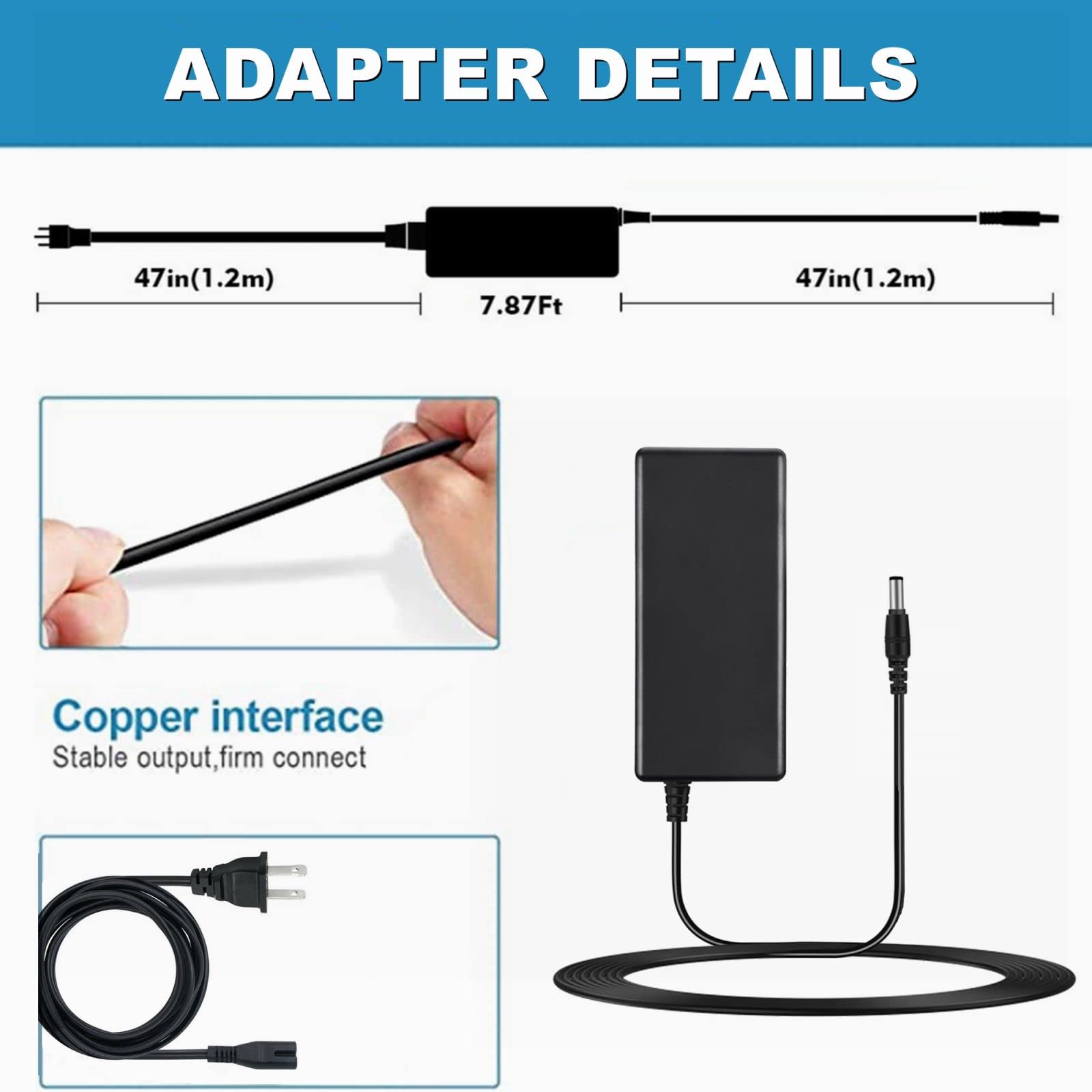 CJP-Geek AC Adapter Compatible with AOC E2051SN e2051F 200LM00011 20" LED LCD Monitor DC Power Supply