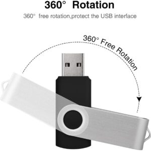 HWJK USB 2.0 128MB Flash Memory Stick Drive Swivel Thumb Drives Bulk 10 Pack, with LED Indicator, 10 x Removable White Labels (10PCS 128MB Blue)