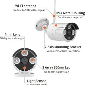 OOSSXX (Just for Old Wireless System Extend Camera) Outdoor Security 1080P Camera, IP67 Waterproof WiFi Camera, Wireless Surveillance Camera