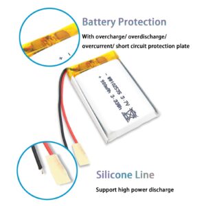 FREEDOH Polymer Lithium Battery 3.7V 900mAh Lithium-ion Rechargeable Battery 102535 Li-Polymer ion Backup Battery with Protection Board (2pcs)