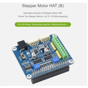 HRB8825 Stepper Motor HAT Board for Raspberry Pi Series Boards/Jetson Nano,Drives Two Stepper Motors Up to 1/32 Microstepping,Support 3D Printer, Sculpturing Machine, Mechanical Arm