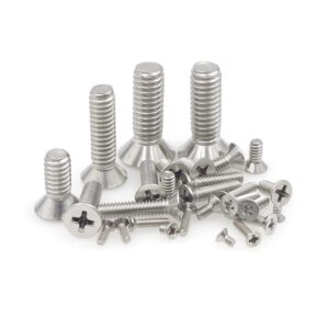 MCMASKE #2-56#4-40#6-32#8-32#10-24 1/4"-20 5/16"-18 UNC 304 Stainless Steel Phillips Flat Head Machine Screws Assortment Kit