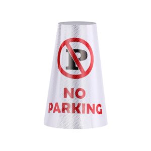 BATTIFE 6 Pack NO Parking Reflective Collars Stickers for Traffic Safety Cones, 360° High Visible Signs for Driveway Road Outdoor Use