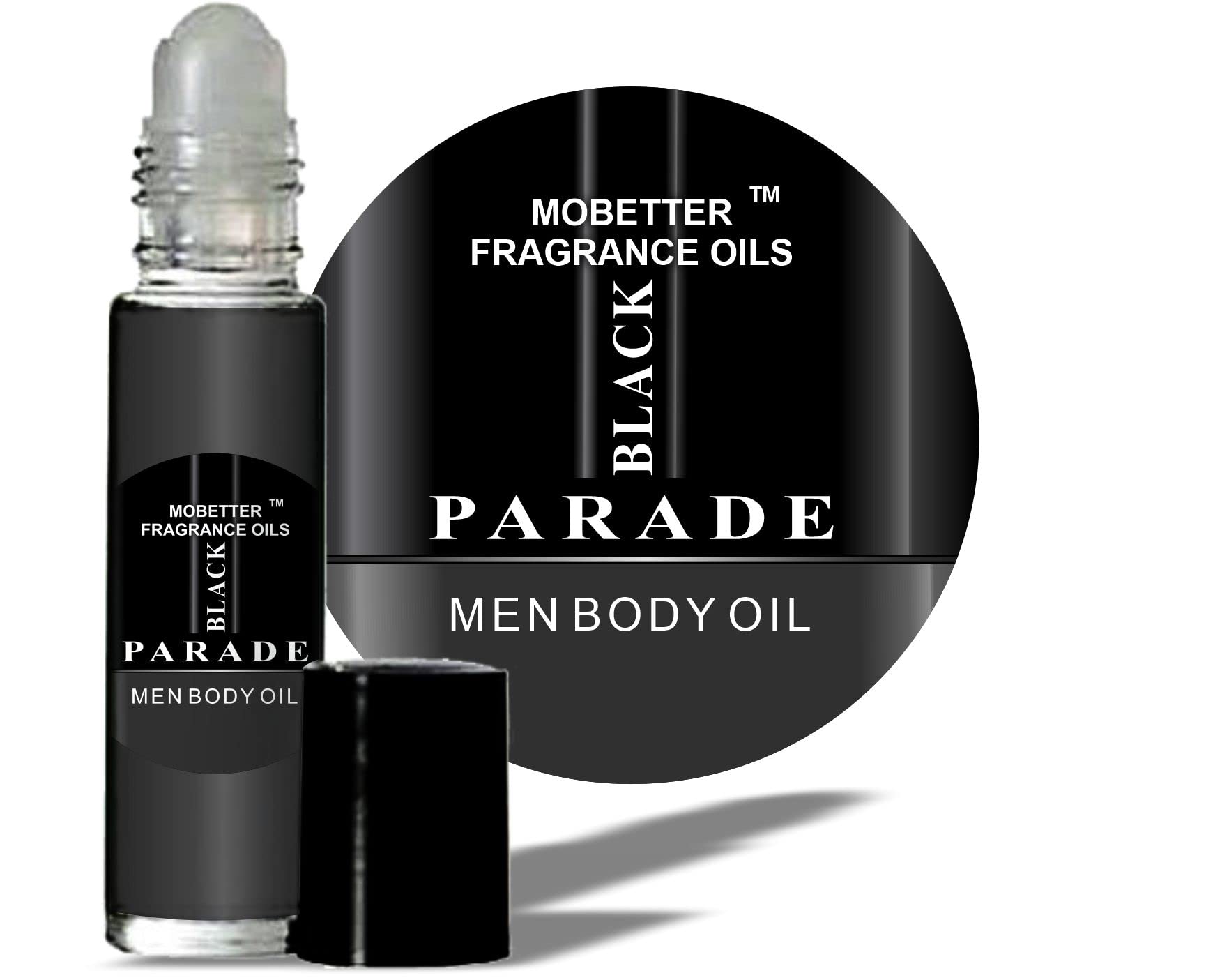 MOBETTER FRAGRANCE OILS Black Parade Cologne Men Body Oil 1/3 oz roll on Glass Bottle