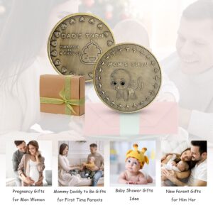 New Parent Decision Coin for Mom Dad Baby Pregnancy Gifts for First Time Mommy Daddy New Parents Gifts for Couples Double Sided Funny Decision Making Coin Christmas Birthday Present