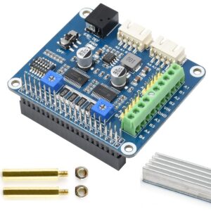 HRB8825 Stepper Motor HAT Board for Raspberry Pi Series Boards/Jetson Nano,Drives Two Stepper Motors Up to 1/32 Microstepping,Support 3D Printer, Sculpturing Machine, Mechanical Arm