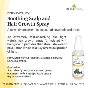 Soothing Scalp Hair Growth Spray. Soothes Dry Itchy Scalp. Hair Loss Treatments for Women and Men, Chemo Patients - 4 Ounces