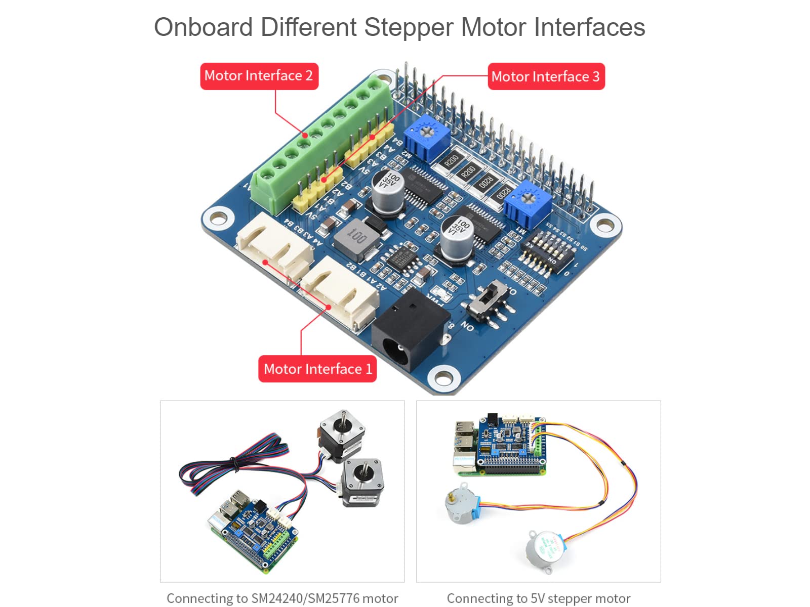 HRB8825 Stepper Motor HAT Board for Raspberry Pi Series Boards/Jetson Nano,Drives Two Stepper Motors Up to 1/32 Microstepping,Support 3D Printer, Sculpturing Machine, Mechanical Arm