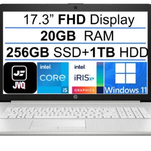 HP Tuners 2022 HP Pavilion 17 Laptop, 17.3'' FHD IPS Display, 11th Gen Intel i5-1135G7(Up to 4.2GHz, Beat i7-10710U), 20GB RAM, 256GB SSD+1TB HDD, HDMI, WiFi, Bluetooth, Webcam, Windows 11+JVQ MP